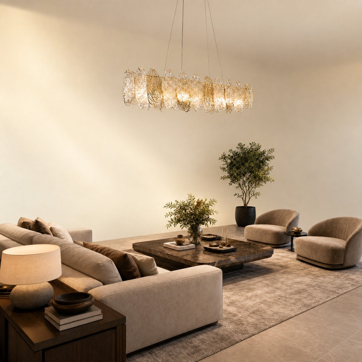 Pryvin Artisan Glass Round Chandelier