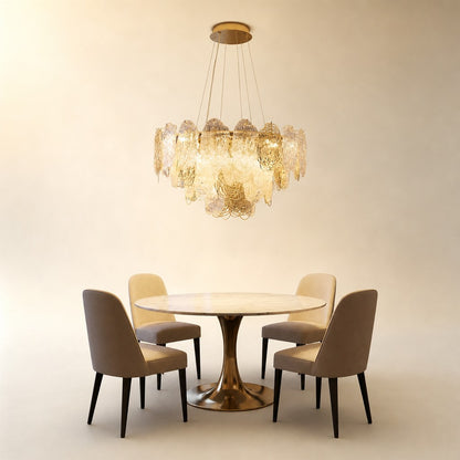 Pryvin Artisan Glass Round Chandelier