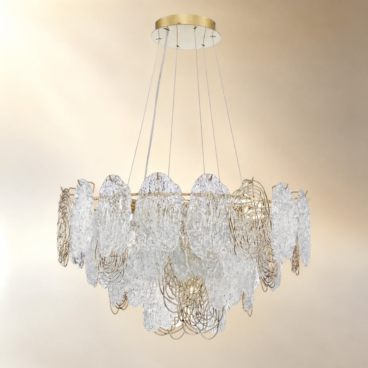 Pryvin Artisan Glass Round Chandelier