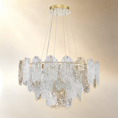 Pryvin Artisan Glass Round Chandelier