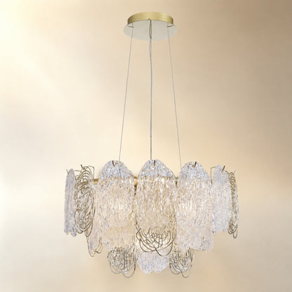 Pryvin Artisan Glass Round Chandelier