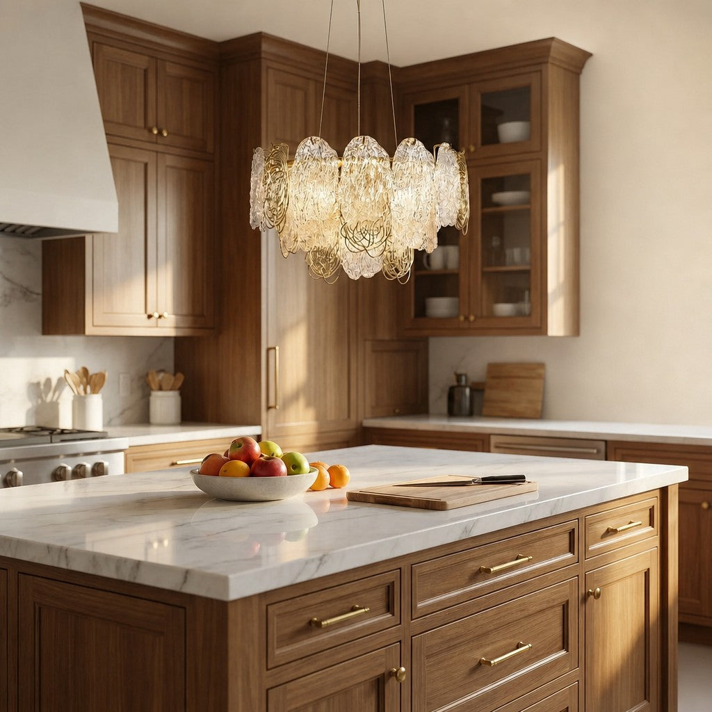 Pryvin Artisan Glass Round Chandelier