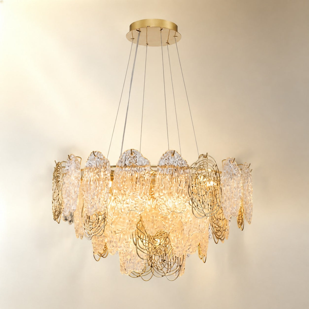 Pryvin Artisan Glass Round Chandelier
