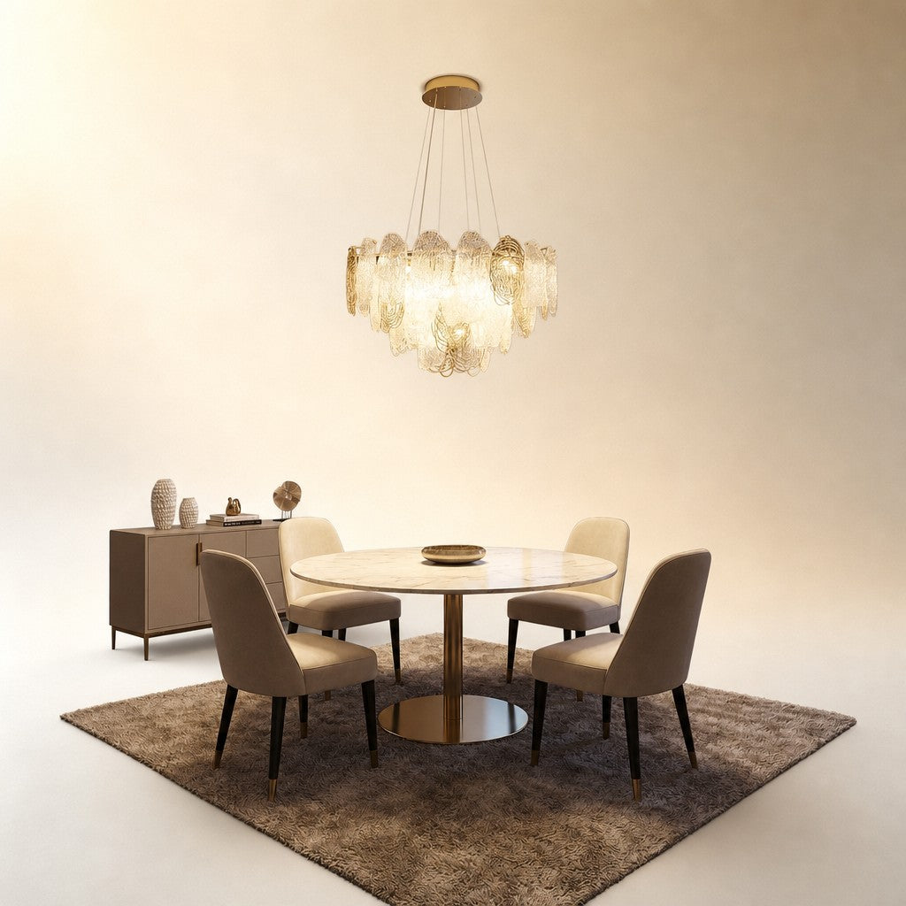 Pryvin Artisan Glass Round Chandelier