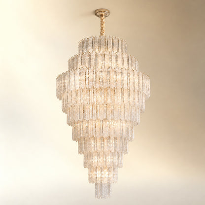 Quadro Glass Rod Crown Chandelier