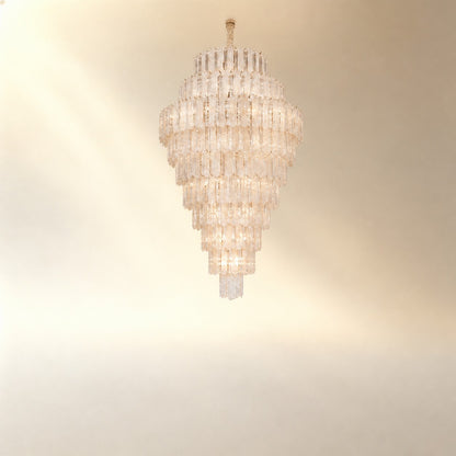 Quadro Glass Rod Crown Chandelier