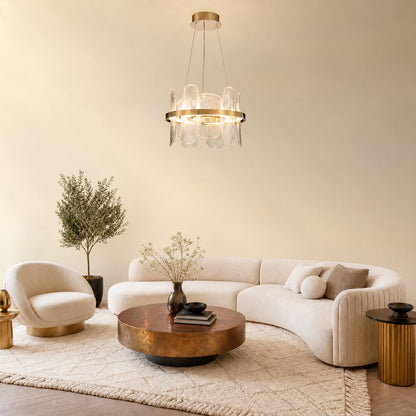Quenor Handblown Glass Petal Chandelier