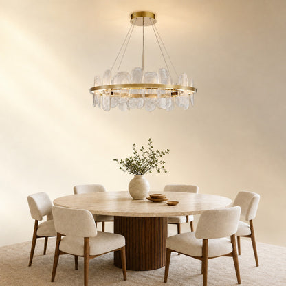 Quenor Handblown Glass Petal Chandelier