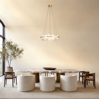 Quenor Handblown Glass Petal Chandelier