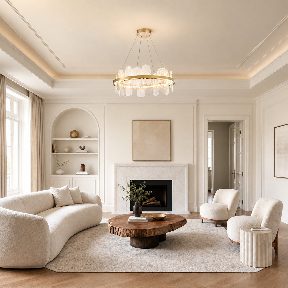 Quenor Handblown Glass Petal Chandelier