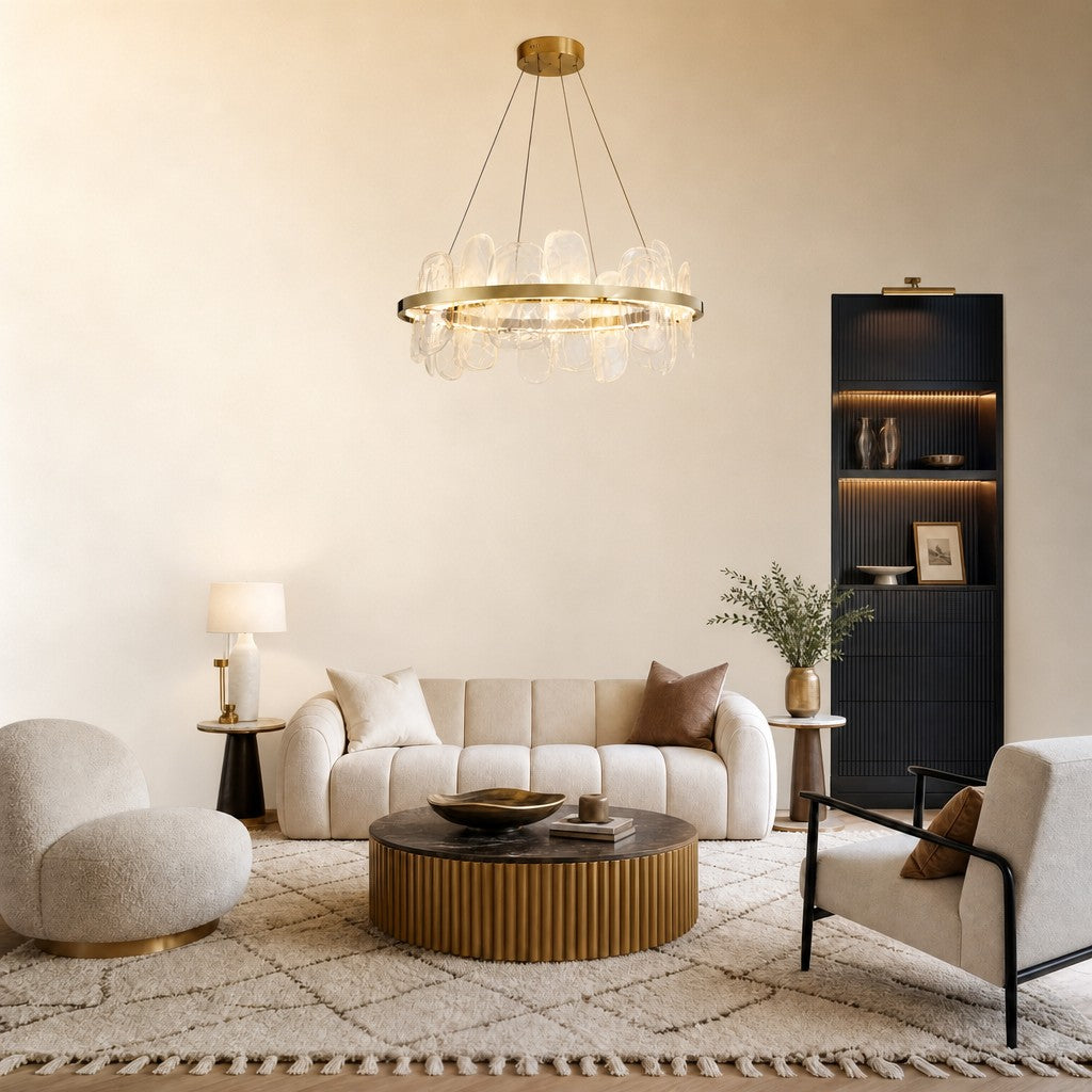 Quenor Handblown Glass Petal Chandelier