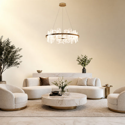 Quenor Handblown Glass Petal Chandelier