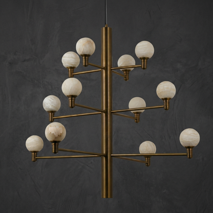 Aelis Modern Large Alabaster Globe Chandelier