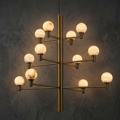 Aelis Modern Large Alabaster Globe Chandelier