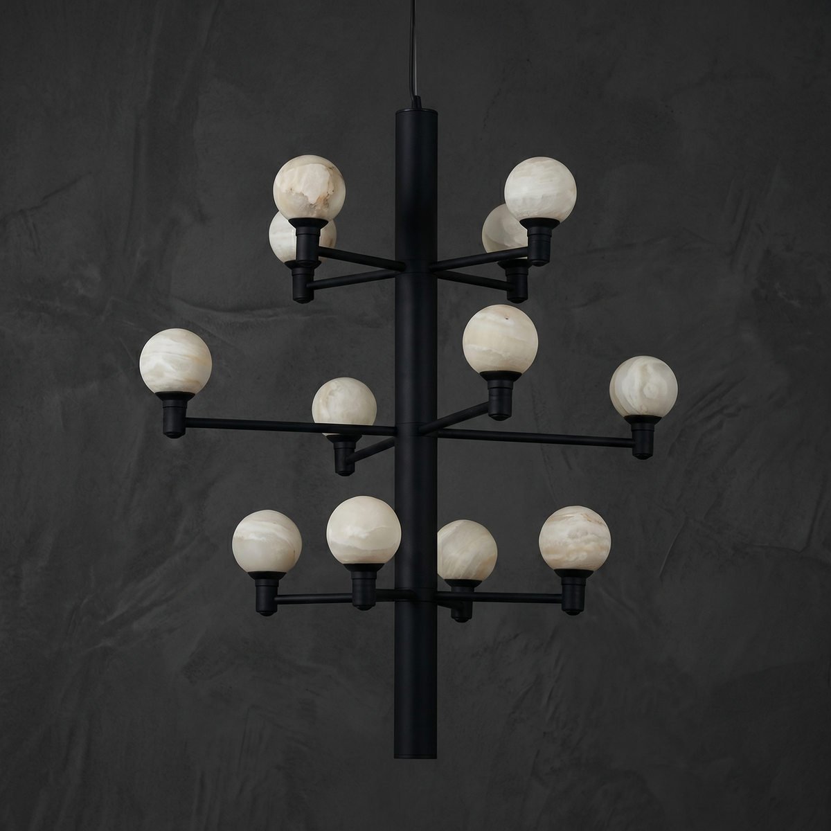 Aelis Globe Black Alabaster Chandelier