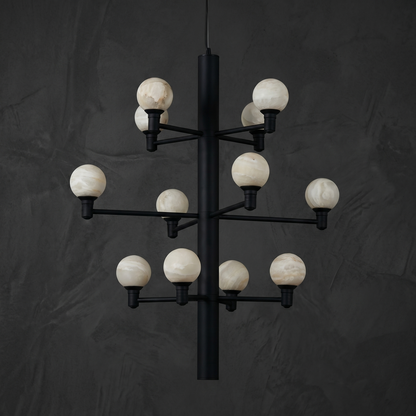 Aelis Globe Black Alabaster Chandelier