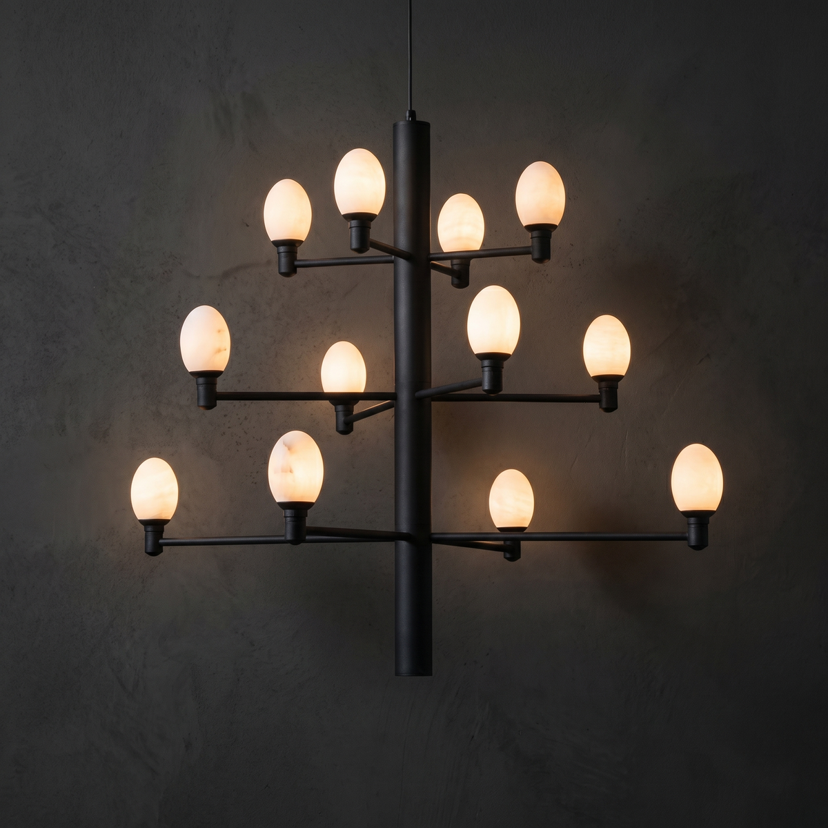 Aelis Alabaster Large Black Chandelier