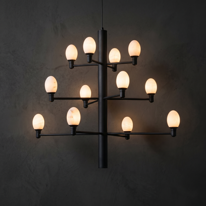 Aelis Alabaster Large Black Chandelier