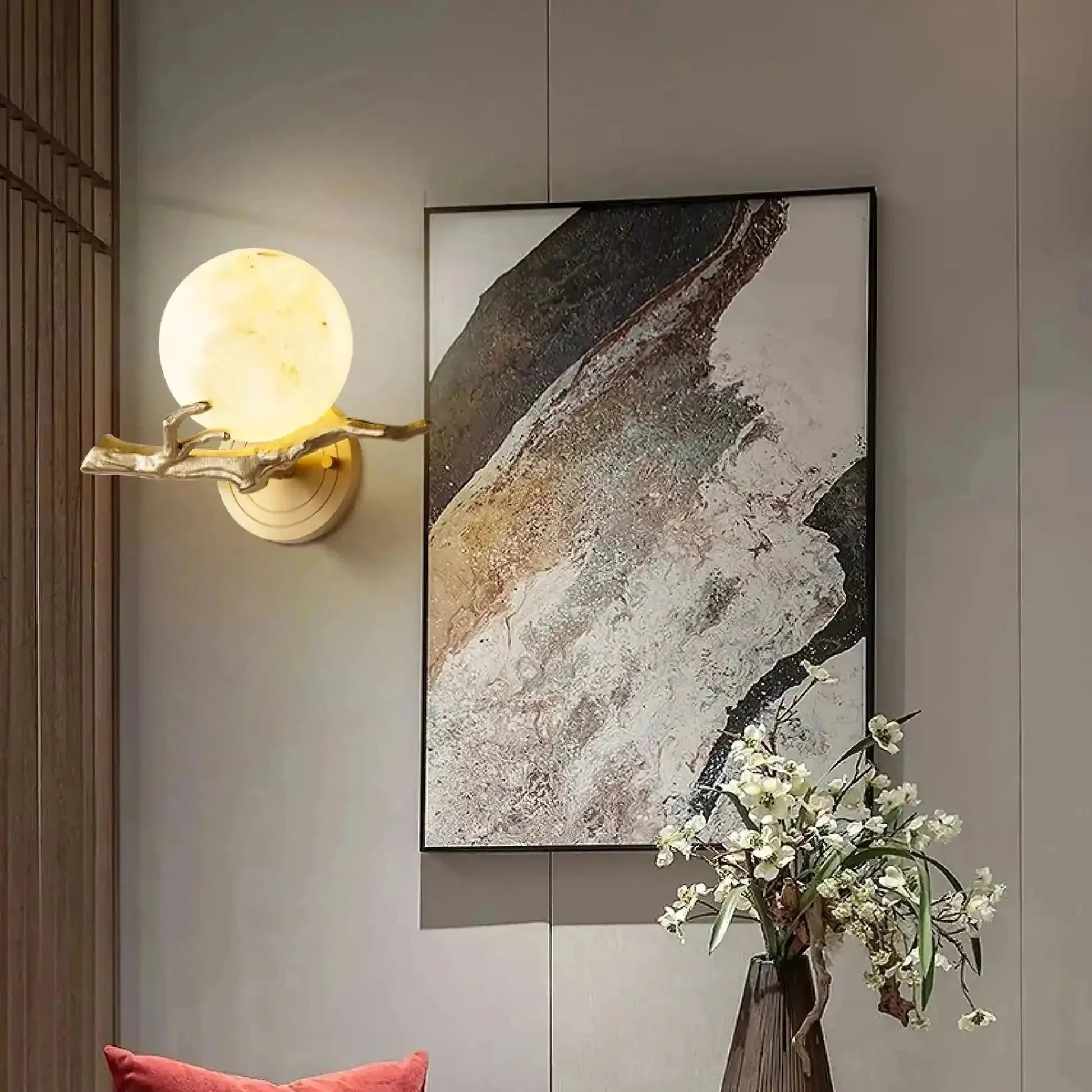 Retro Twigs Alabaster Wall Lamp - Dia 11.8″(30cm) x H 7.9″(20cm)Blushlighting