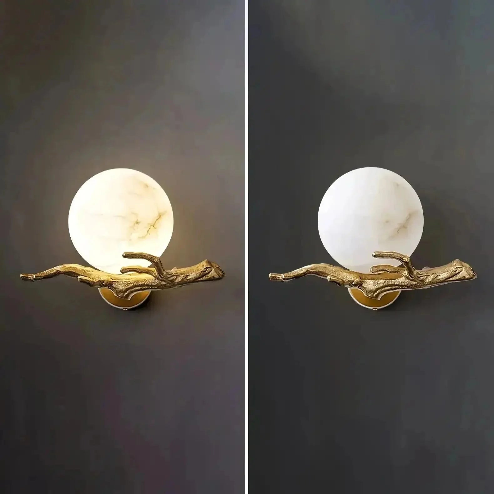 Retro Twigs Alabaster Wall Lamp - Dia 11.8″(30cm) x H 7.9″(20cm)Blushlighting