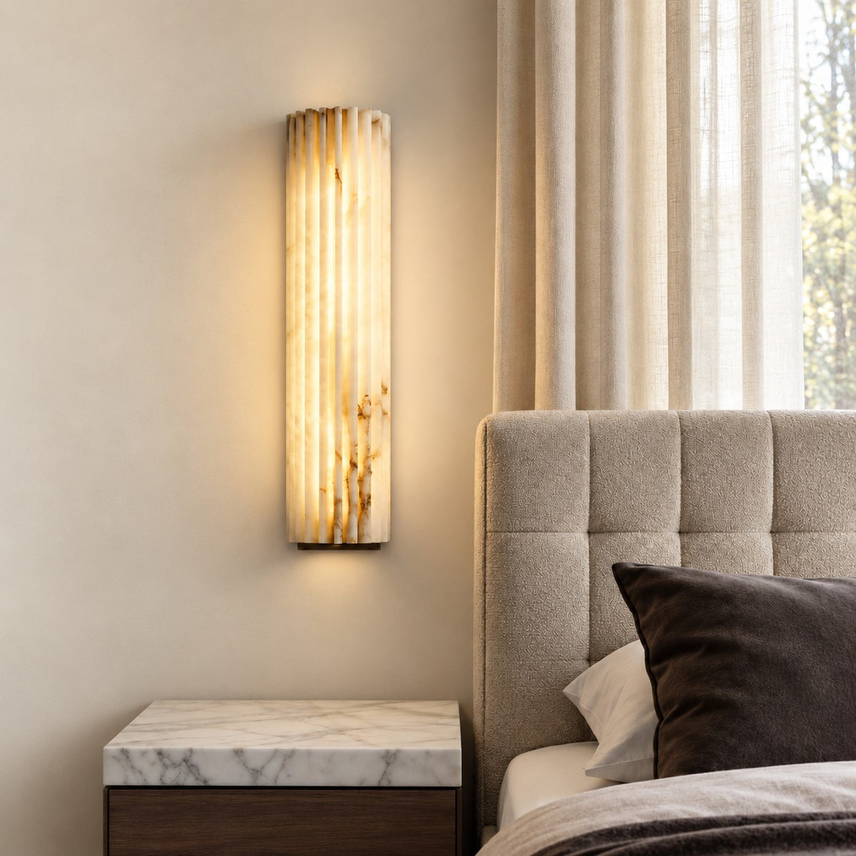 Ribelle Fluted Alabaster Wall Sconce