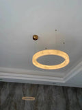 Alabaster Glow Round Chandelier 60"