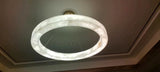 Alabaster Glow Round Chandelier 31"