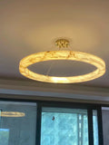 Alabaster Glow Round Chandelier 60"