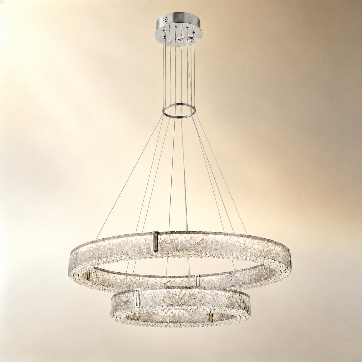 Roccia Stone Crystal Duo Chandelier
