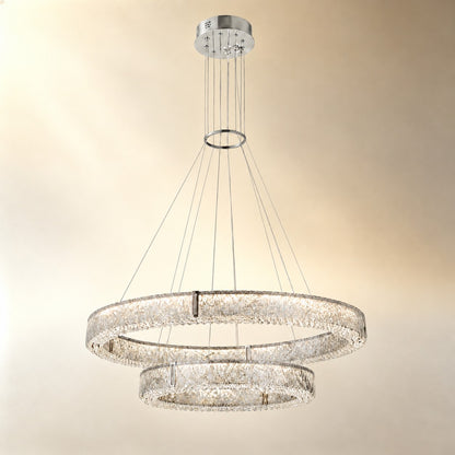 Roccia Stone Crystal Duo Chandelier