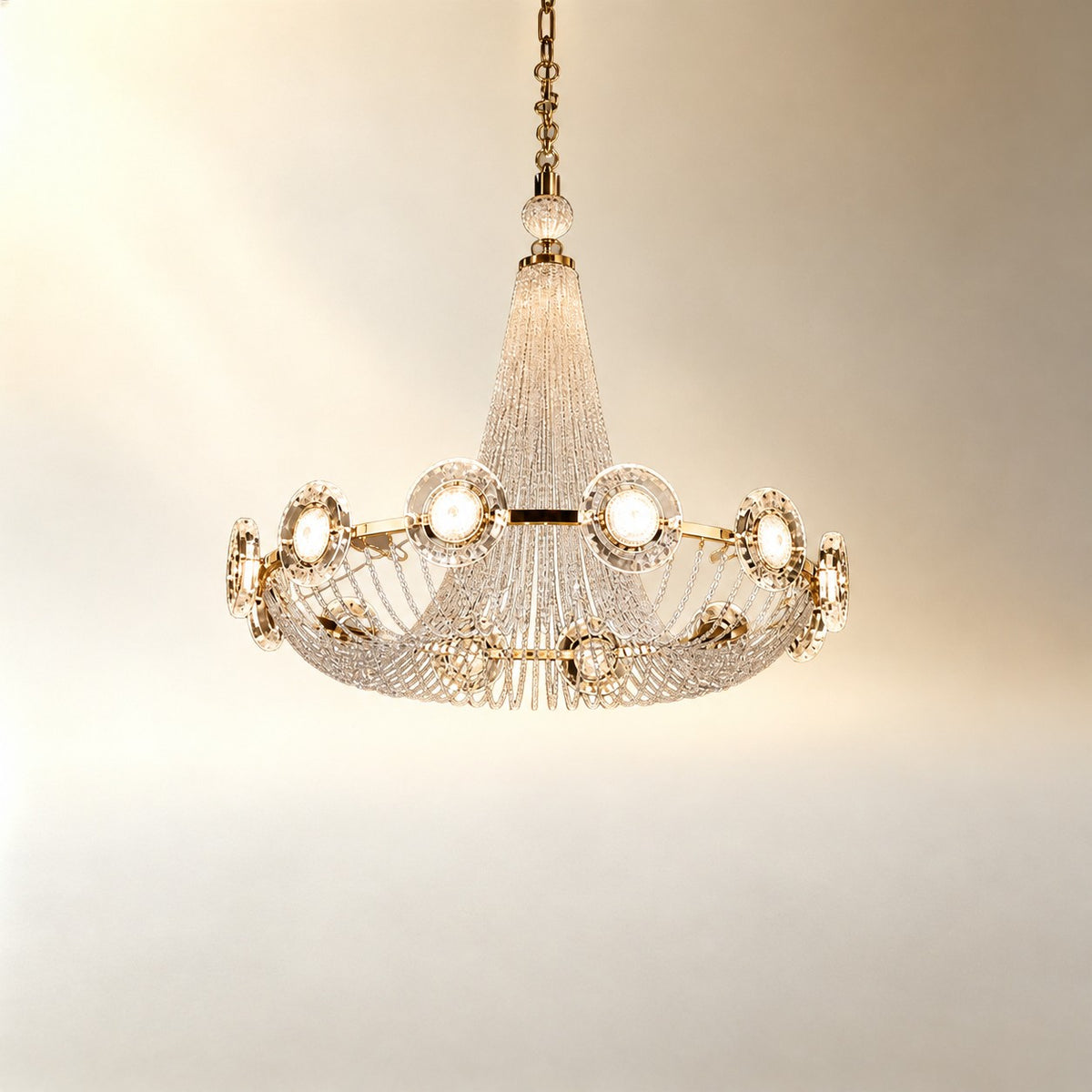 Rococo Dream Modern Sculptural Ring Chandelier