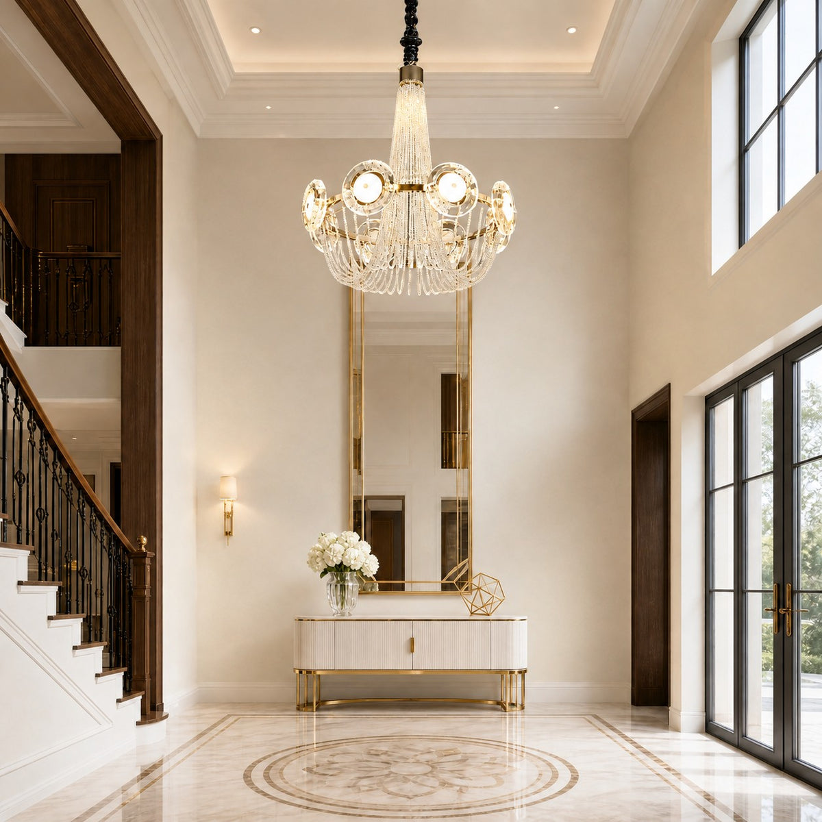 Rococo Dream Modern Sculptural Ring Chandelier