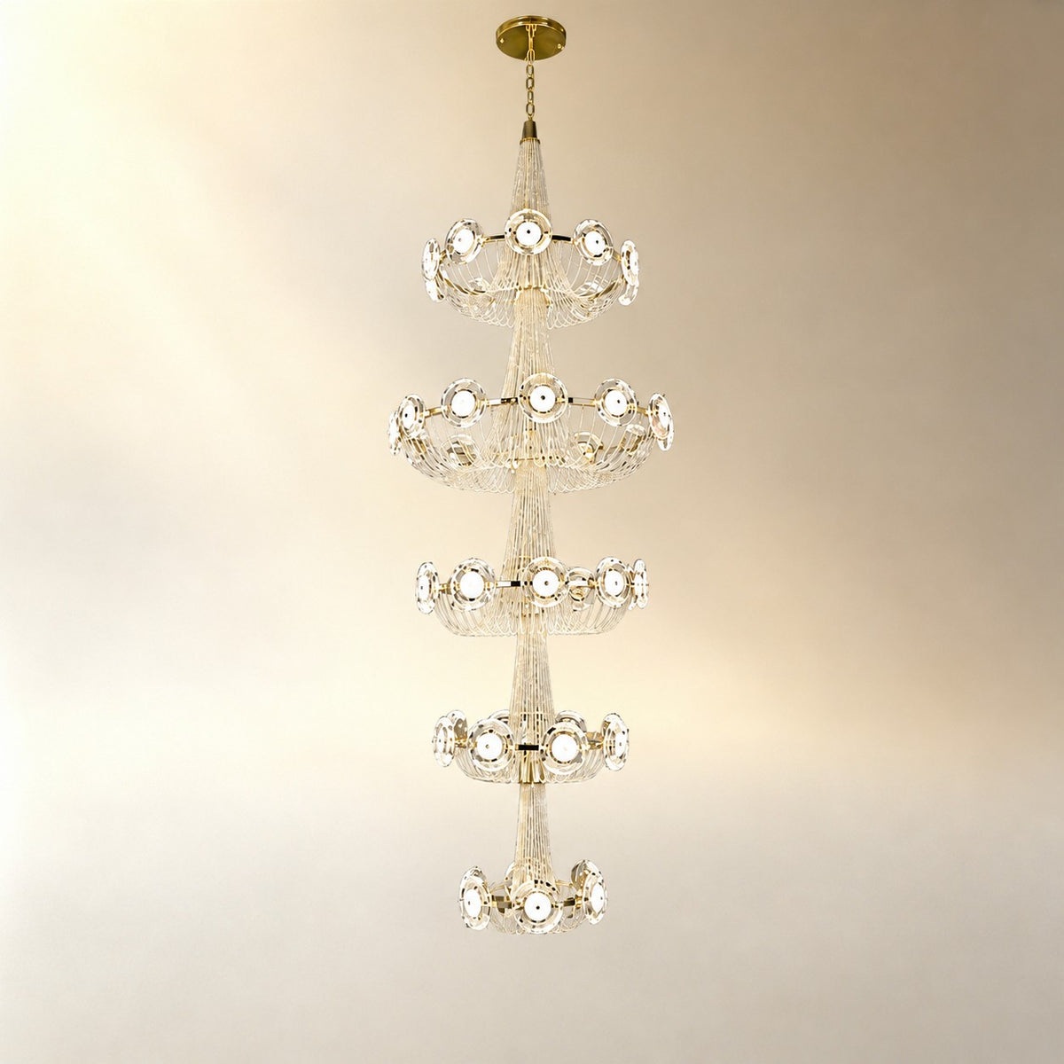 Rococo Dream Modern Sculptural Ring Chandelier