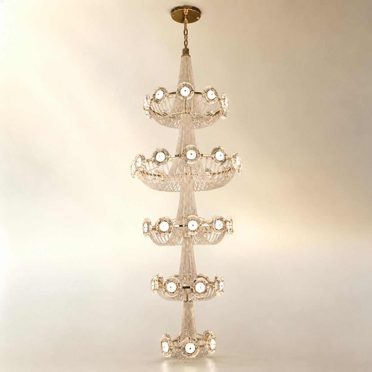 Rococo Dream Modern Sculptural Ring Chandelier