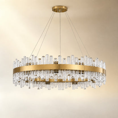 Round Golden Crystal Island Chandelier-1000