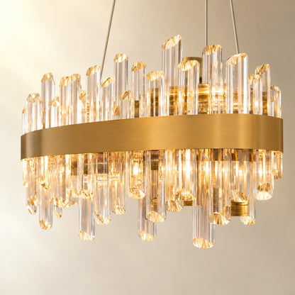 Round Golden Crystal Island Chandelier-1000