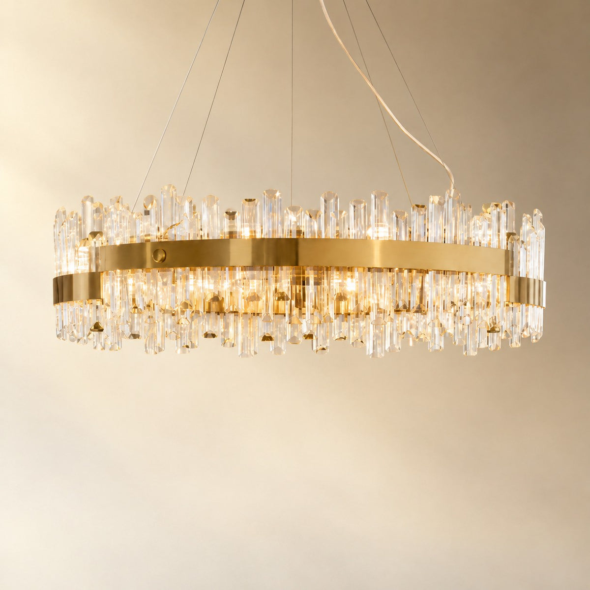 Round Golden Crystal Island Chandelier-1000