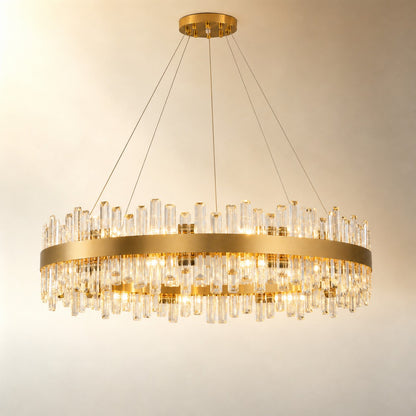 Round Golden Crystal Island Chandelier-1000