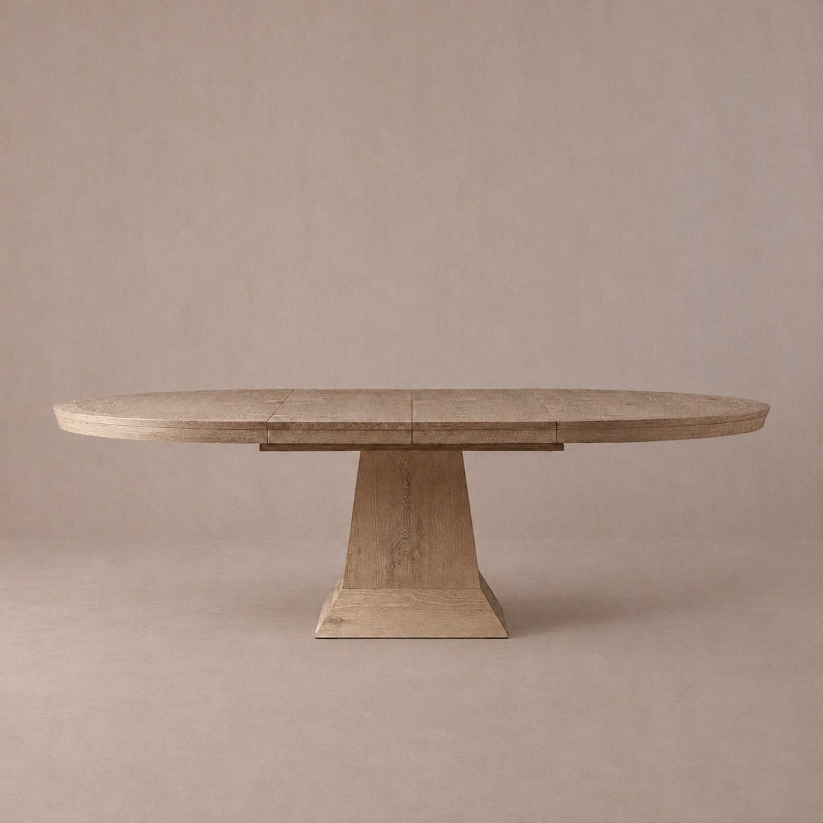 Round Oak Extension Dining Table with Leaves