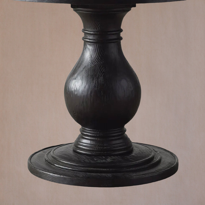Round Pine Base Dining Table with Marble Slab