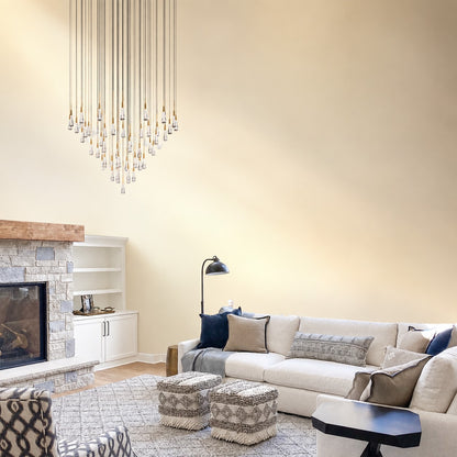 Round Seeded Glass Chandelier