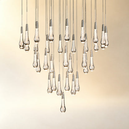 Round Seeded Glass Chandelier