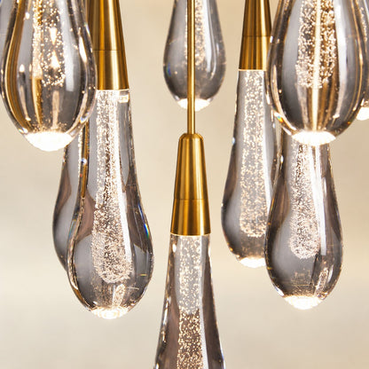 Round Seeded Glass Chandelier