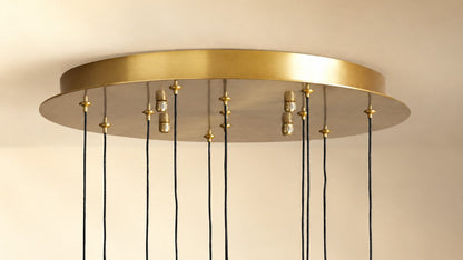 Round Seeded Glass Chandelier