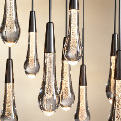 Round Seeded Glass Chandelier
