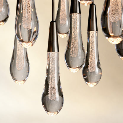 Round Seeded Glass Chandelier