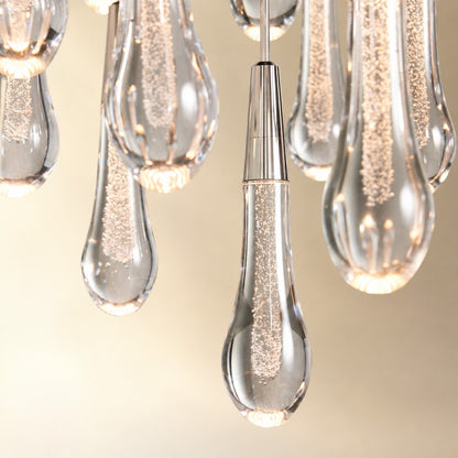 Round Seeded Glass Chandelier