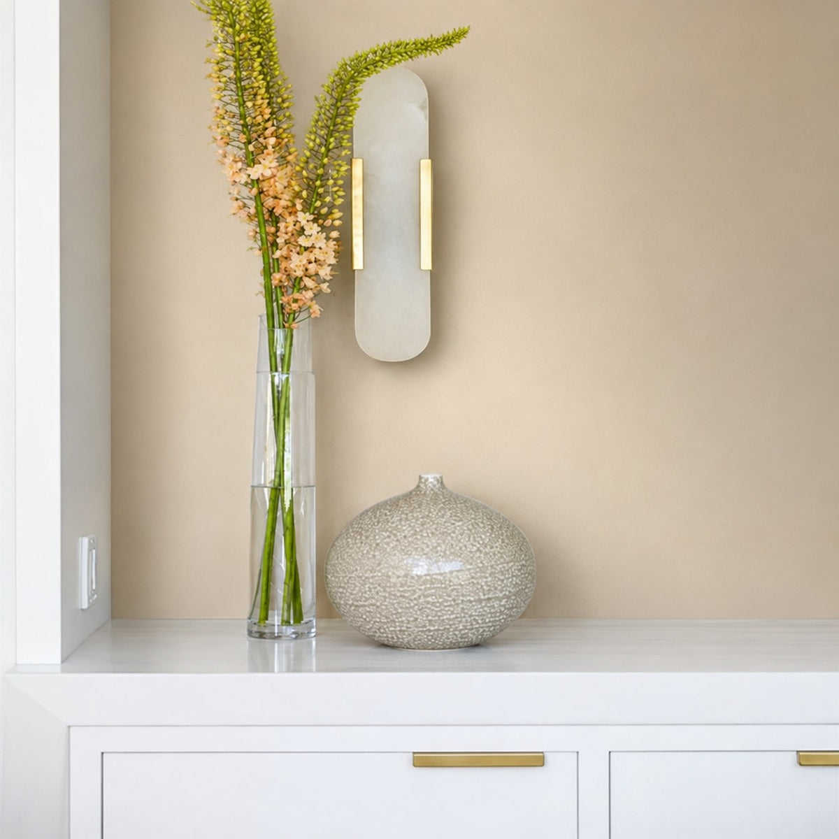 Rowan Modern Alabaster Wall Sconce 20"H, 28"H