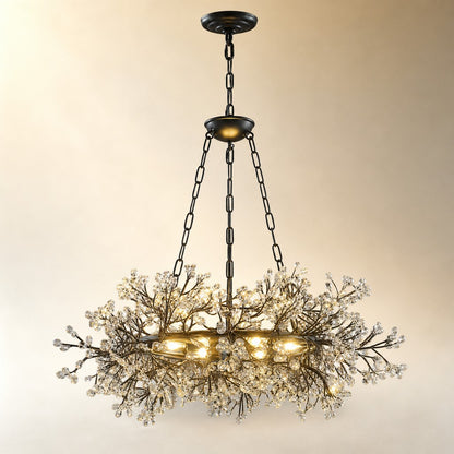 Rowan Twig Round Black Chandelier 31.5"D