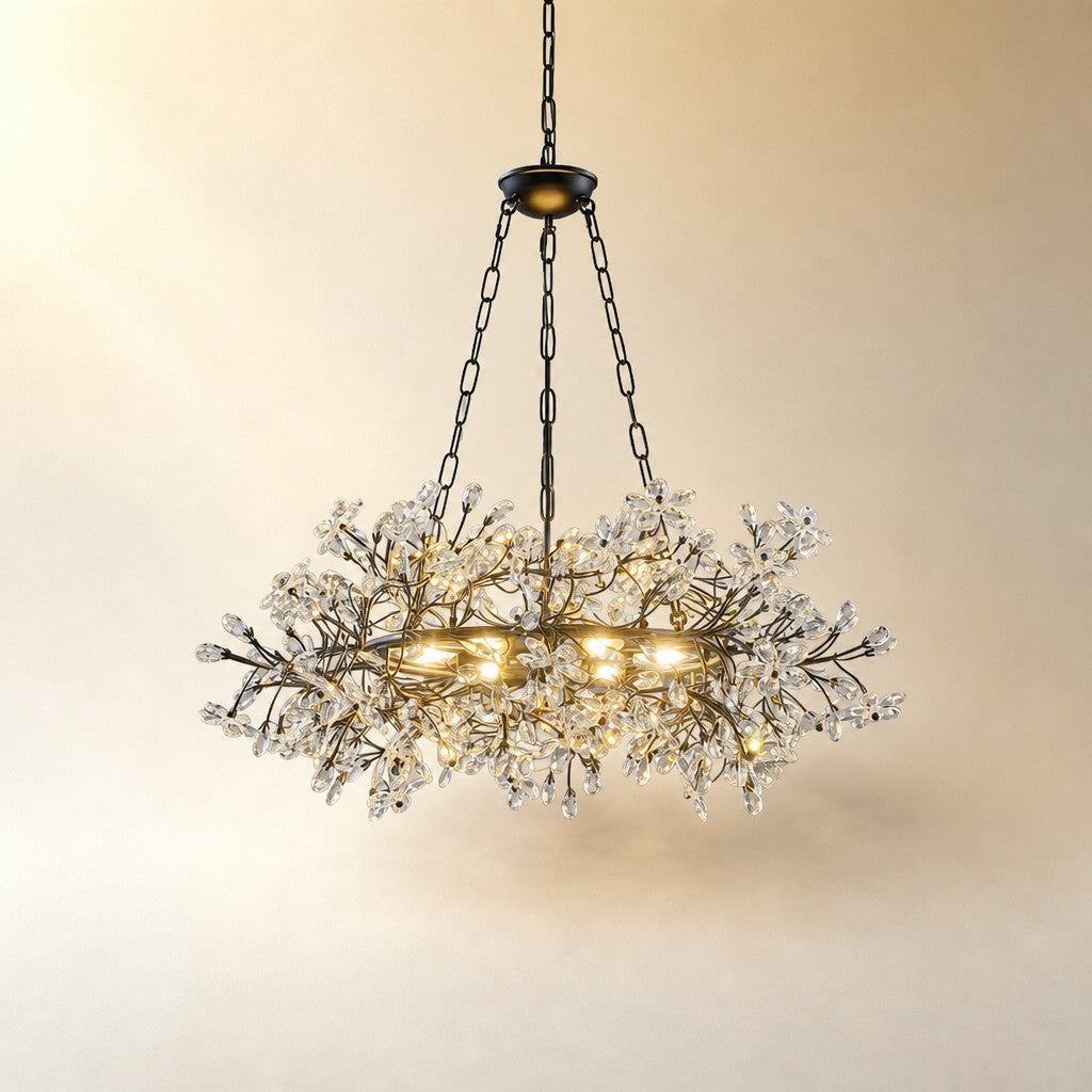 Rowan Twig Round Black Chandelier 31.5"D